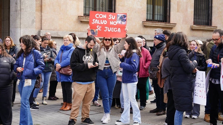 Protesta en la plaza de la Constitución, este miércoles.