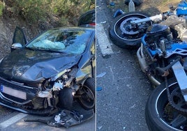 Imágenes de los vehículos tras la brutal colisión en Herguijuela de la Sierra.