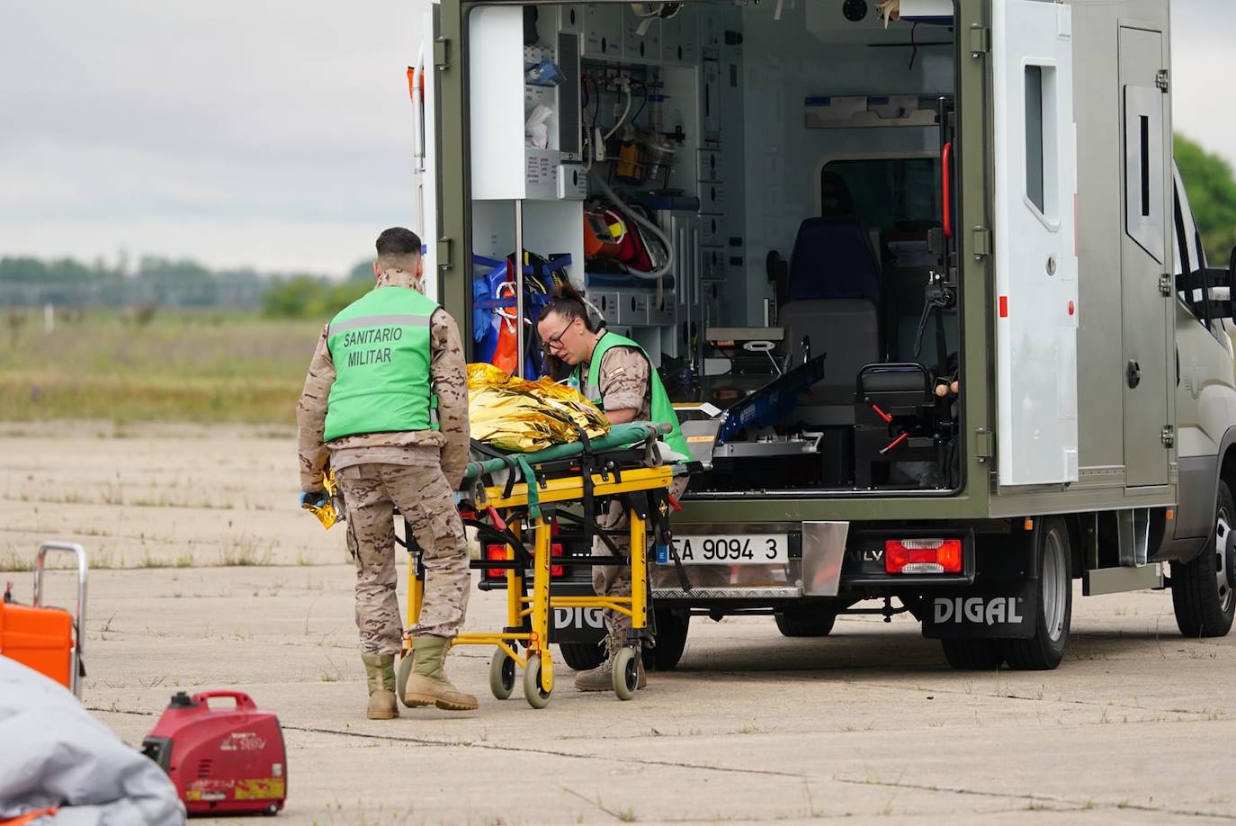 El simulacro de accidente aéreo en Matacán, en imágenes