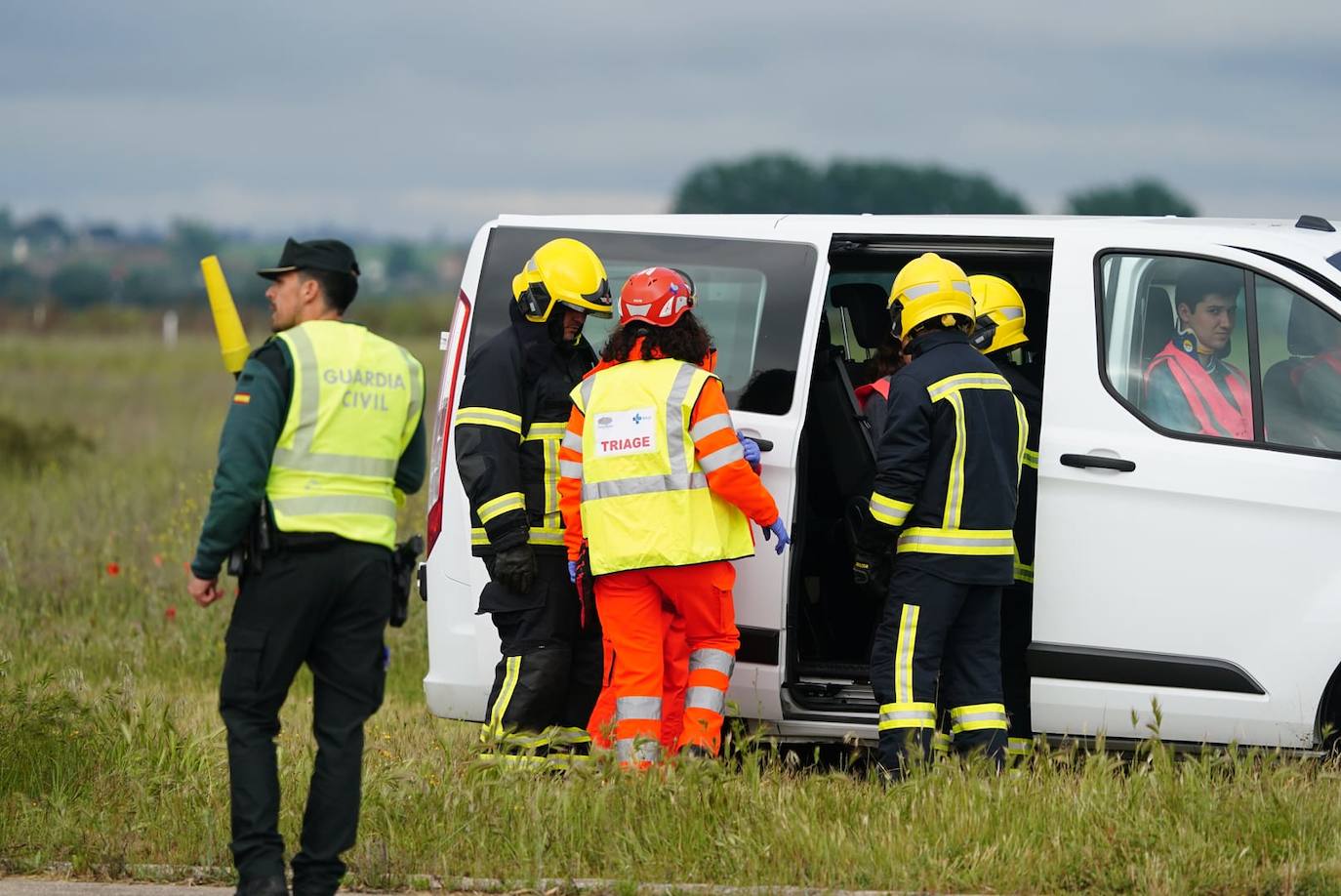 El simulacro de accidente aéreo en Matacán, en imágenes