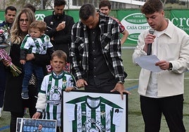 Garban, en su despedida del fútbol este pasado domingo en el Municipal de Guijuelo.
