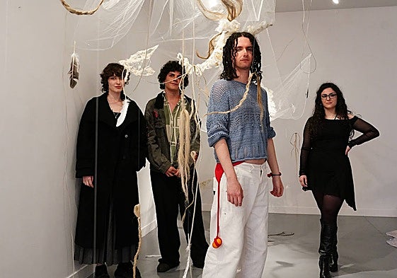 Los artistas Darío Hernández, Alex Bow, Dolorcica y Concepción García.