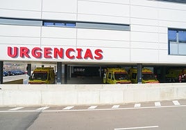 Ambulancias en el Hospital de Salamanca.