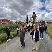 Procesión con San Isidro en Cantalpino.