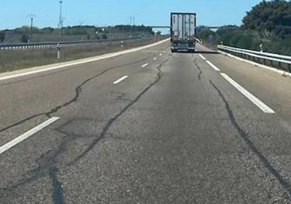 Estado de la autovía a su paso por Robliza de Cojos.