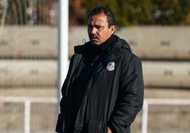 Hugo Mora, durante un entrenamiento en Las Pistas.