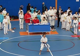 Torneo de karate en el pabellón de Peñaranda.