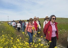 Participantes de la peregrinación por la Vía Verde.