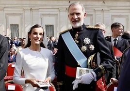 Los Reyes a su llegada a la Misa del inicio del pontificado del papa León XIV