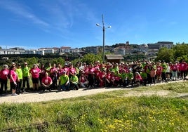 Imagen de los participantes en la marcha matutina organizada por la asociación bejarana contra el cáncer.