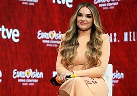 Melody, durante la rueda de prensa.