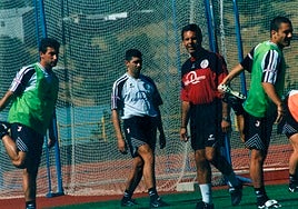 Miguel Ángel Russo durante un entrenamiento al frente del Salamanca UDS en 1998.