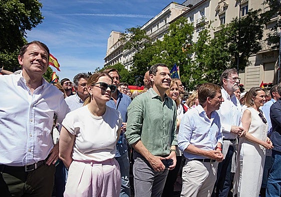 Imagen de una de las manifestaciones del PP en Madrid.