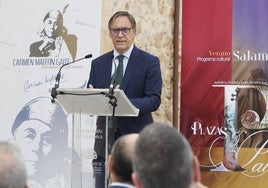 El alcalde de Salamanca, Carlos García Carbayo, este miércoles en la presentación del programa cultural Salamanca Plazas y Patios.