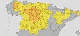 Cinco provincias de Castilla y León en aviso naranja este miércoles por chubascos, granizo, rachas muy fuertes de viento