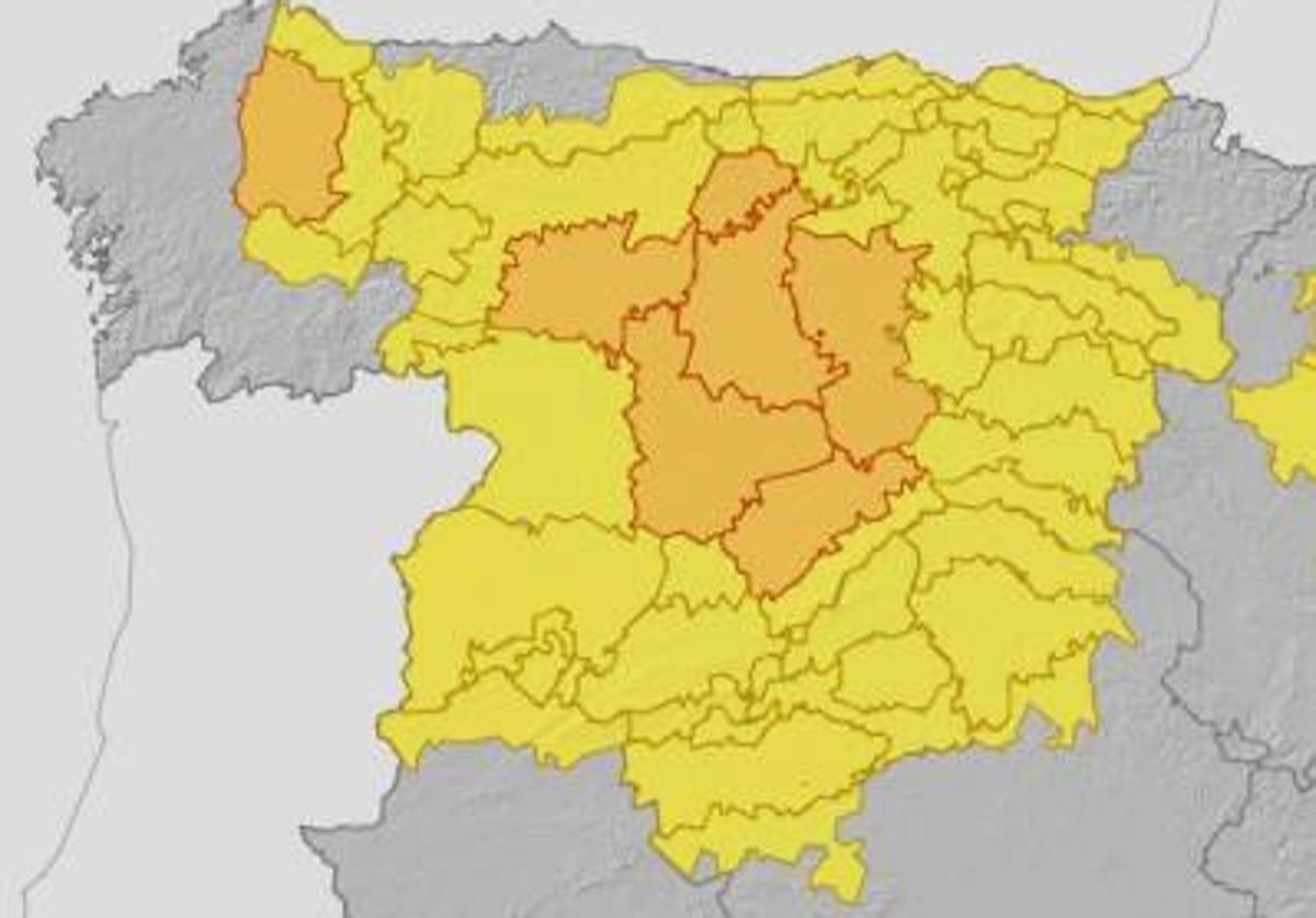 Cinco provincias de Castilla y León en aviso naranja este miércoles por chubascos, granizo, rachas muy fuertes de viento