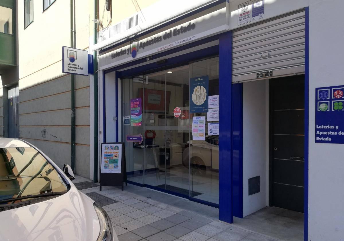 Imagen de la administración en la que se ha vendido el boleto acertante.