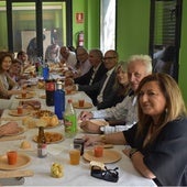 Mesa de autoridades en la comida de Beleña.