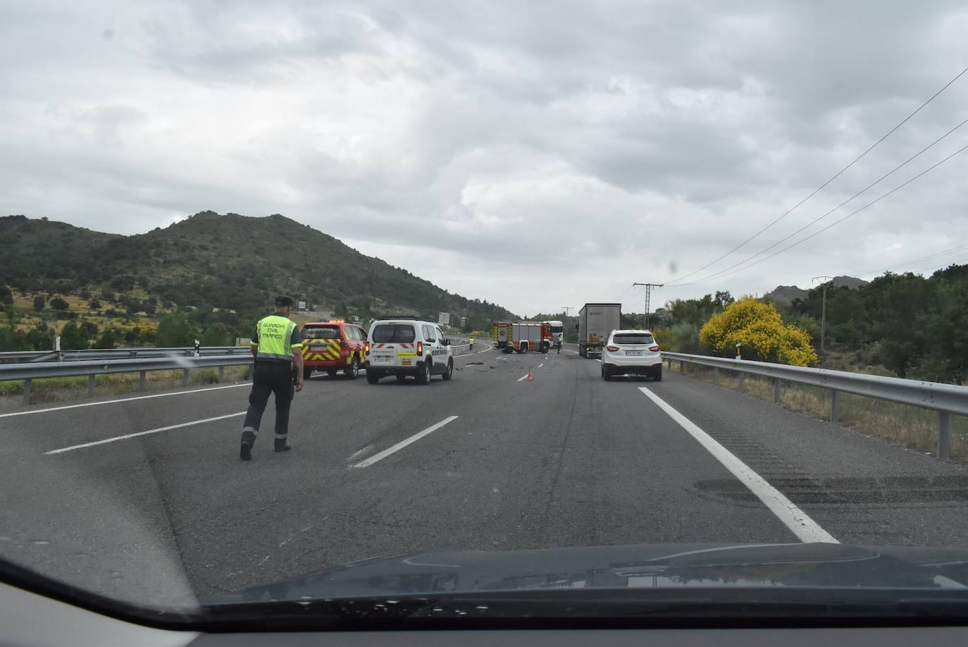 Las imágenes del accidente que ha costado la vida a un joven de Béjar en la A-66
