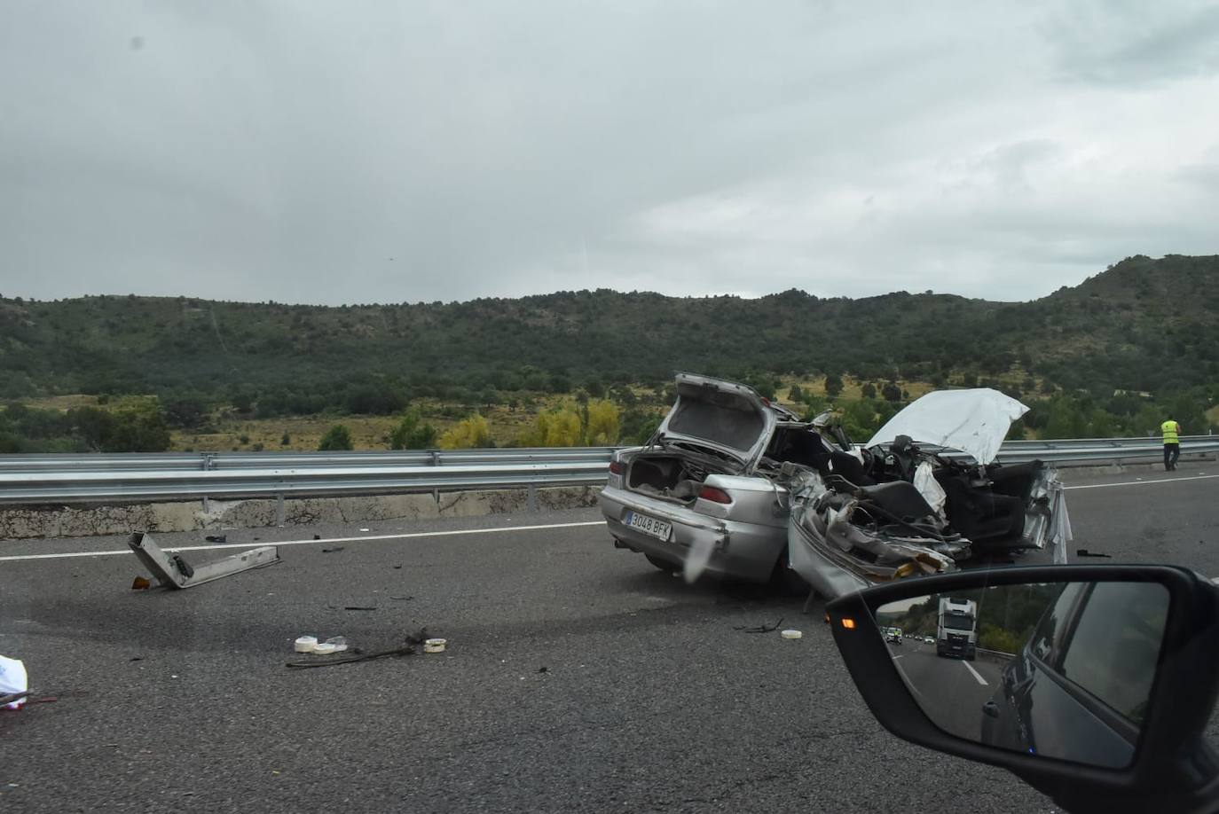 Las imágenes del accidente que ha costado la vida a un joven de Béjar en la A-66