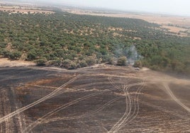 Imagen del incendio ocurrido en la localidad de Gajates.