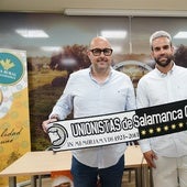 David Alonso Mata junto a Antonio Paz en su puesta de largo como director deportivo de Unionistas.