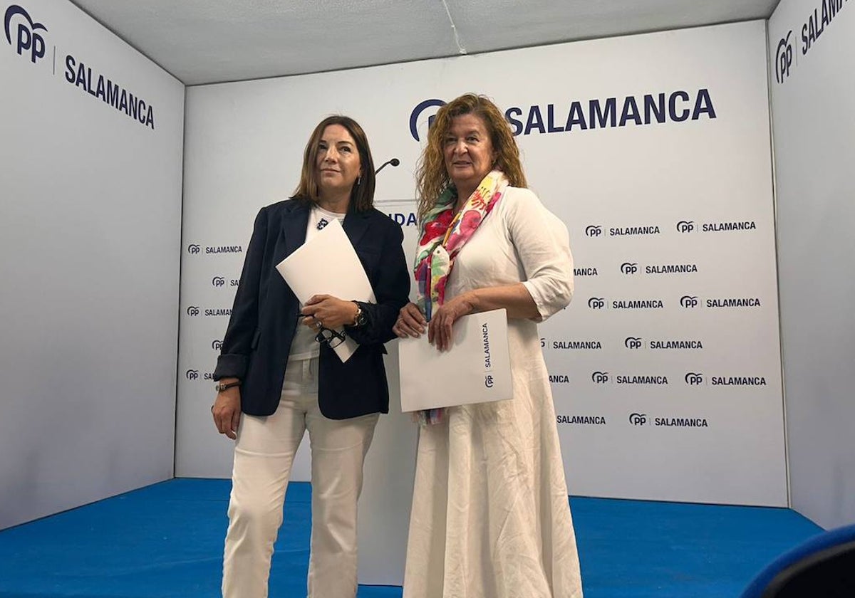 Las procuradoras del PP Rosa Esteban y Carmen Sánchez Bellota.