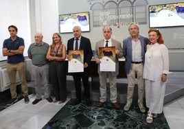 Los diputados Jesús María Ortiz y Juan Carlos Zeballos (centro) junto a los responsables de las ganaderías participantes en esta edición