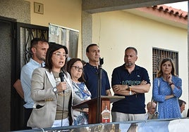Ana Vázquez durante la lectura del pregón en San Pedro del Valle.