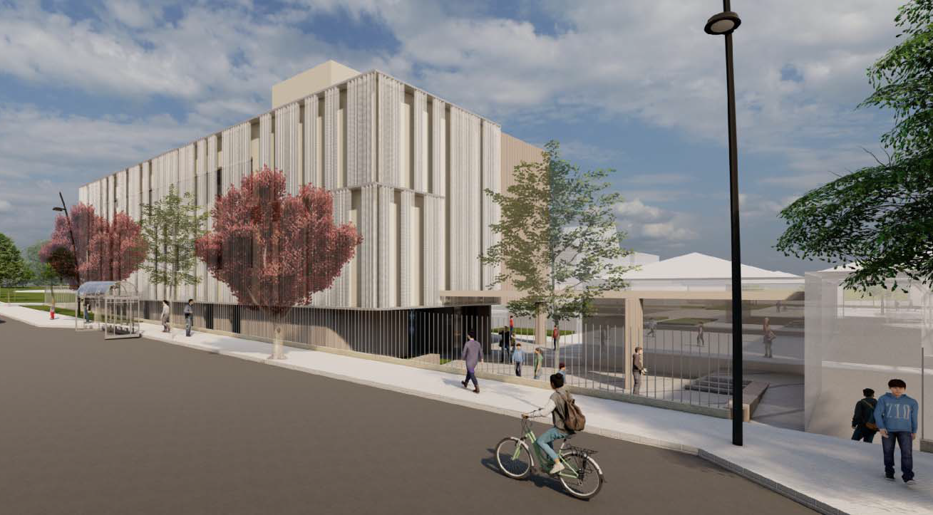 Infografía del proyecto del nuevo edificio de ESO para el colegio Pablo Picasso de Carbajosa.