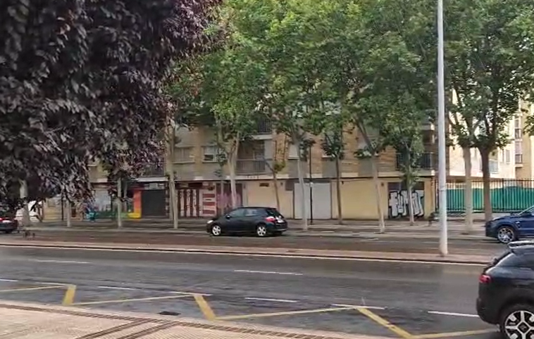 Imagen de la lluvia en la avenida de los Cipreses.