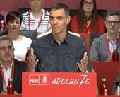 El presidente del Gobierno y secretario general del PSOE, Pedro Sánchez, durante su intervención en el Comité Federal del PSOE.