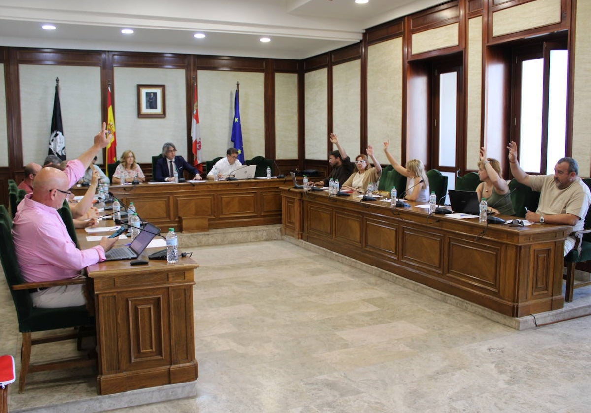 Votación de la oposición en el pleno extraordinario celebrado este viernes.