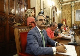 Celestino del Teso, en un pleno en la Diputación de Salamanca.