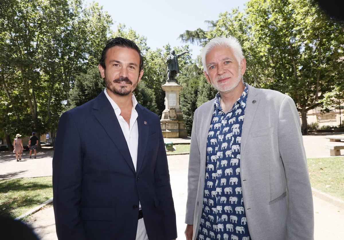 El presidente de CES, Antonio Rollán, y el secretario provincial de UGT, Marcelino Muñoz.