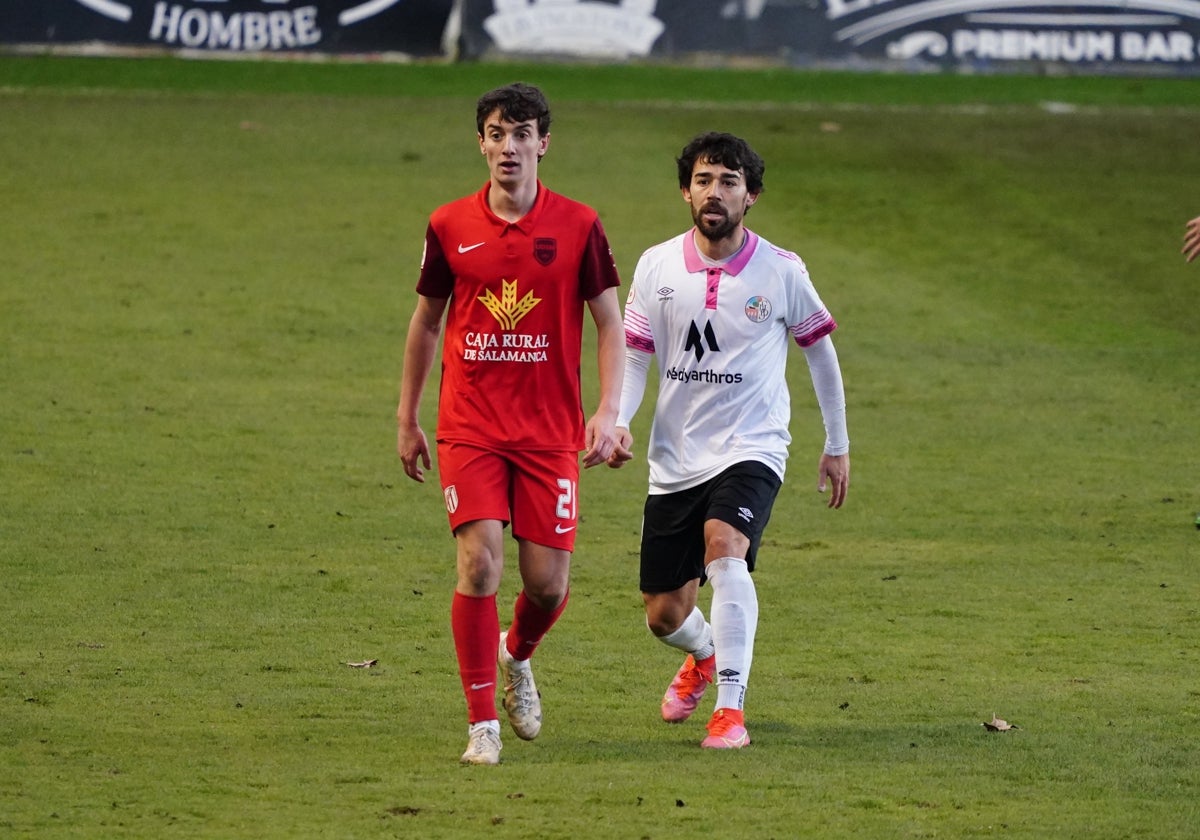 Mito y Javi Navas, en un Salamanca UDS-Santa Marta en el Helmántico.
