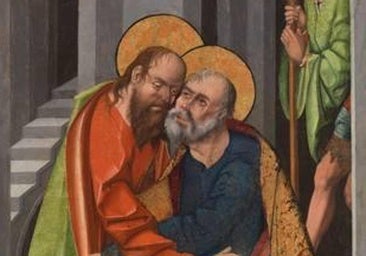 Visita de San Pedro a San Pablo en prisión, procedente del antiguo retablo de la iglesia de Cantalpino.