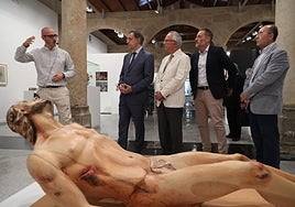 Carlos García Carbayo, Francisco Blanco, Francisco Pons y José Luis Barba en la exposición.