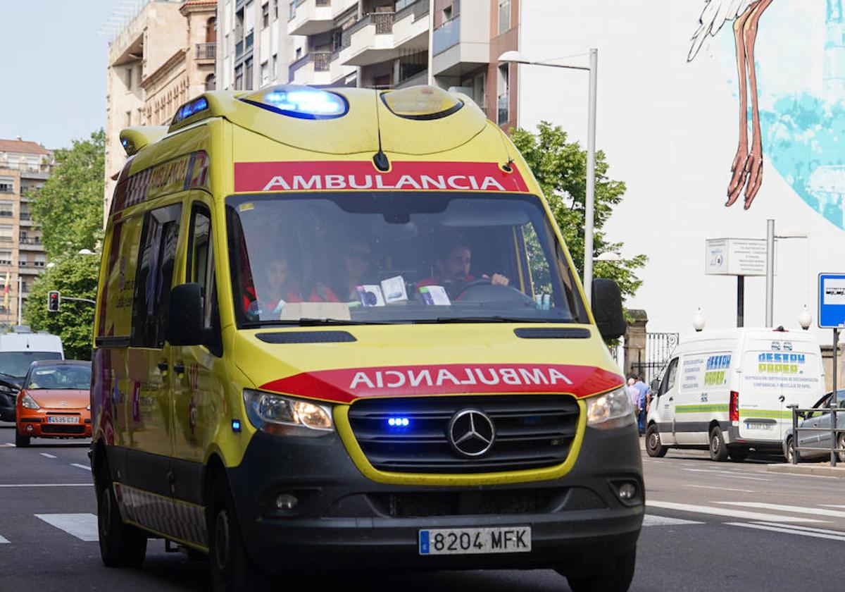 Ambulancia del Sacyl en carretera.