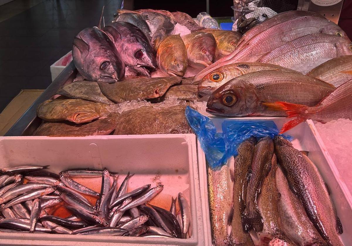 Imagen principal - Oferta de pescados del puesto Nº55 del Mercado Central.