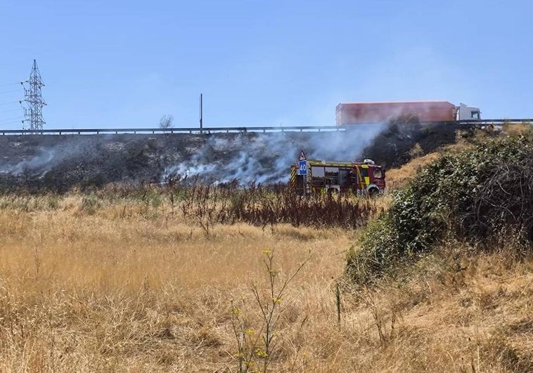 Imagen del incendio junto a la A-66.