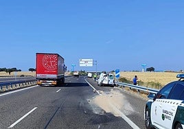 Imagen de la colisión entre dos furgonetas a la altura de Martín de Yeltes.