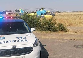 Policía Local de Santa Marta y helicóptero medicalizado.