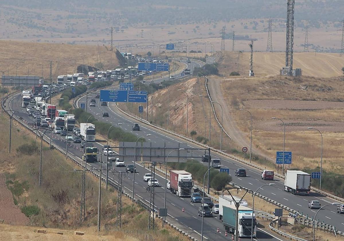 Retenciones en las carreteras salmantinas.