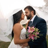 Fadia Garrido y Naim Massoumian, el día de su boda.