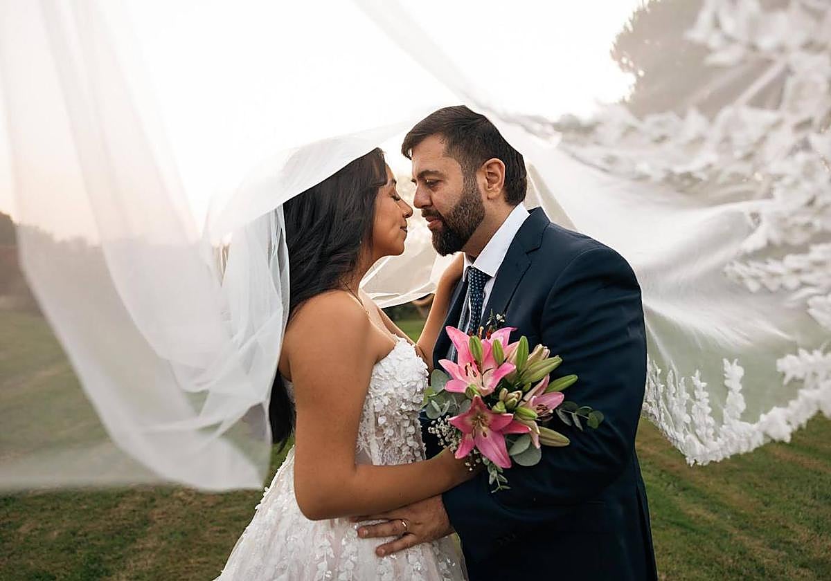 Fadia Garrido y Naim Massoumian, el día de su boda.