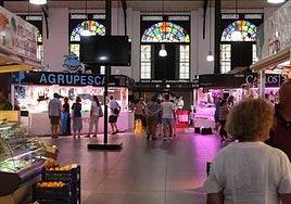 Las pantallas instaladas en el Mercado Central.