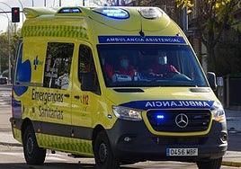 Imagen de una ambulancia por las calles de Salamanca.