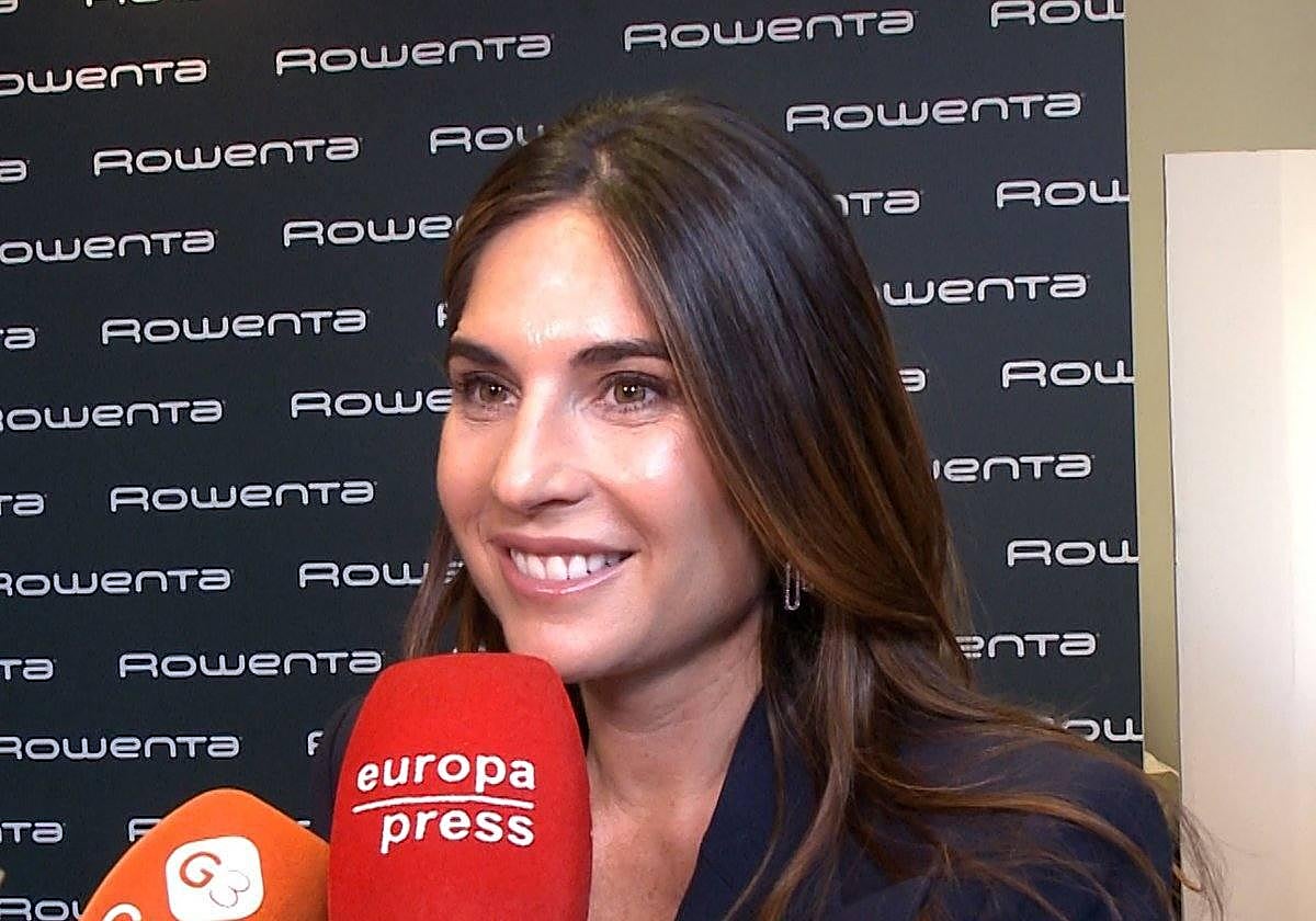 Lourdes Montes, ante los medios de comunicación.