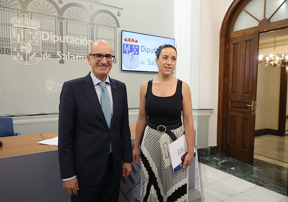 El presidente de la Diputación de Salamanca, Javier Iglesias, y la diputada Pilar Sánchez.